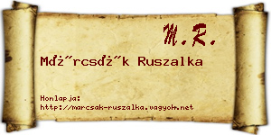 Márcsák Ruszalka névjegykártya